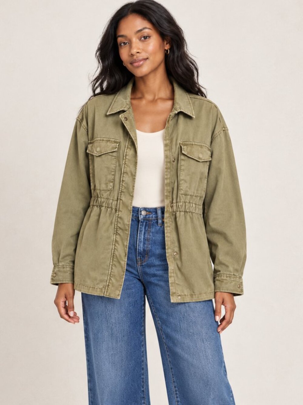 Anthropologie x Sanctuary Olive Green Utility Jacket Size Large